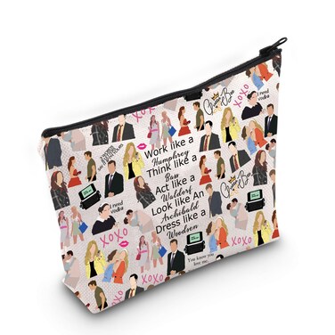 MEIKIUP Gossip TV Show Inspired Gift Gossip Characters Cosmetic Bag Serena Blair Fans Gift Upper East Side TV Show Fans Gift (Gossip Bag)