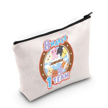 MEIKIUP K-Pop Aniteez Makeup Bag Korean Group Fans Gift Korean Aniteez Members Fans Travel Zipper Pouch Bag (8 makes 1 bag)