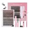 DIY Lash Extension Kit 280Pcs Individual Eyelash Extension kit, VIVAVENUS 3040D Curl 9-16mm, Mix With Lash Bond and Seal, Lash Tweezer For DIY at Home