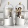 Makeup Brush Holder Organizer with Clear Lid 360 Rotating Sliding Opening Dustproof Brushes Container for Vanity
