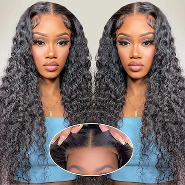 Wear and Go Glueless Wigs Human Hair Pre Plucked Pre Cut for beginners 13x4 Water Wave Lace Front Wigs Human Hair For Women 26 Inch HD Lace Frontal Wigs with Baby Hair