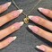 French Tips Press on Nails Almond Shaped White Fake Nails with Rhinestones Design Medium Length Acrylic Glue on False Nail Stick on Nails for Women 24PCS