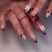 Medium-Long Almond Press on Nails Red French Tip Fake Nails Cherry White Bow Designs Artificial False Nails Glossy Nude Small Rhinestone Full Cover Acrylic Nails for Women Girls