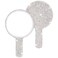 Framendino, 1 Pack Rhinestone Handheld Mirror Round Bling Glitter Cosmetic Dazzling Portable Hand Mirrors with Handle for Women White