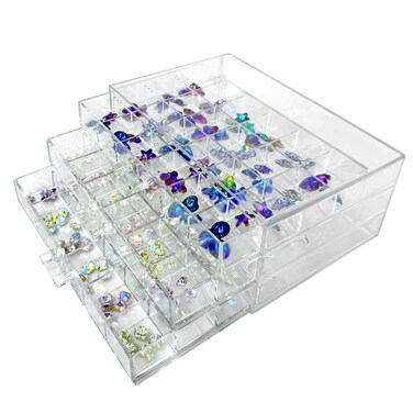 3 Tier 72 Lattice Nail Organizers and Storage Clear Acrylic Nail Jewellery Accessories Storage Case Holder Shelves Display Rack Stand for Painted Glue,Brushed Glue,Carving Glue Nail Table