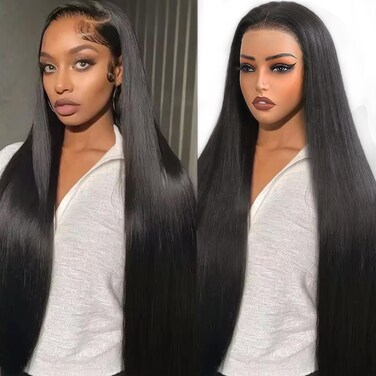 28 Inch Straight Wigs Human Hair 13x4 Hd Transparent Lace Front Wigs 180 Density Glueless Wigs Human Hair Pre Plucked Pre Cut With Baby Hair