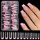 French Tip Press On Nails Pink, Short Coffin French Tips Stick On Nails, Wearable False Nail Tips Full Cover Soft Gel Tips, Y2K Design Glue On Nails in 12 Sizes, Nail Salon Supplies