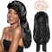 Silk Satin Hair Bonnet - Bonnets for Braids Black Women Curly Hair, Silk Hair Wrap, Tie Band Long Big Silky Sleeping Cap with 2 Pcs Satin Scrunchies