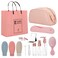 Travel Essentials for Women: Premium 12-Piece Travel Kit in Stylish Pink Cosmetic Bag - Perfect for Holidays, TSA Approved (Grand Bag)