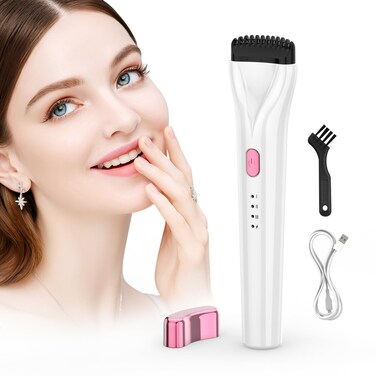 Heated Lash Curler Wand, 2024 New 5D Push Heated Eyelash Curler and Rechargeable 3 Heat Modes Anti-Burn &amp; 5 Mins Power 0ff for Professional Lasting Eyelashes Results, Heated-Eyelash-Curler-Electric