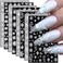 8pcs White Snowflake Nail Stickers Christmas Nail Art Stickers Winter Snowflake Stickers for Nails Christmas Nail Decals for Nail Art Supplies Xmas Snowflakes Nail Decorations Women Nail Accessories