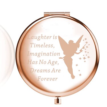 LQRI Fairy Tale Compact Mirror Fairy Bell Gift Laughter is Timeless Imagination Has No Age Makeup Mirror Fairy Inspired Gift for Fans (Laughter)