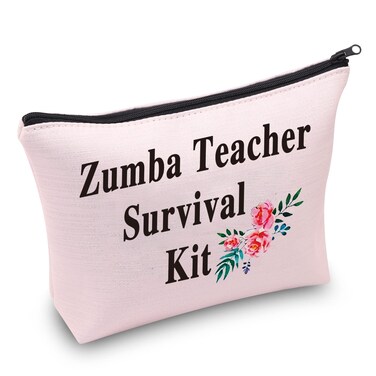 PXTIDY Zumba Teacher Survival Kit Makeup Bag Zumba Dance Teacher Gift (pink)