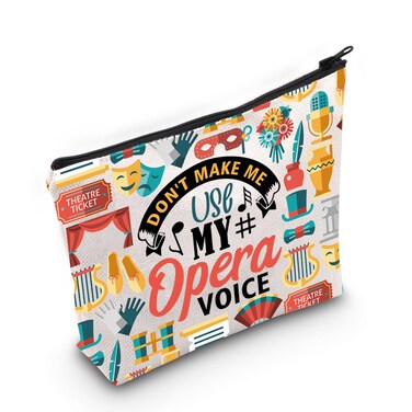PLITI Opera Lover Gift Don't Make Me Use My Opera Voice Opera Musical Makeup Bag For Singer Musician Vocalist Theatre Lover (Opera Voice Bag)