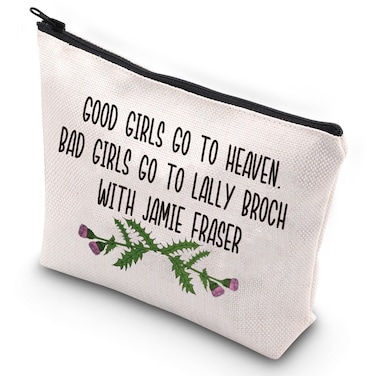 G2TUP TV Show Inspired Cosmetic Bag Jamie Fraser Lover gift Good Girls Go To Heaven Bad Girls Go To Lally Broch With Jamie Fraser (Jamie Fraser Lover makeup bag)