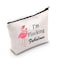 LEVLO Pink Flamingo Lovers Gifts I'm Flocking Fabulous Cosmetic Bags With Flamingo Pattern BFF Gift (I'm Flocking Fabulous)