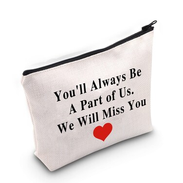 LEVLO Retirement Leaving Gift You'll Always Be A Part of Us Makeup Bags Coworker Going Away Cosmetic Bags (We Will Miss You)