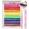 Colorful Lash Extension Kit with 300 Pcs 40D Colored Lash Clusters, Bond and Seal and Applicator 14 16mm Color DIY Eyelash Individual Lashes for Beginners Self Application DIY at Home, by Yaiseiko