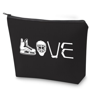 ZJXHPO Hockey Player Cosmetic Bag - Ice Hockey Travel Case - Mom Survival Kit - Team Zipper Pouch Bag