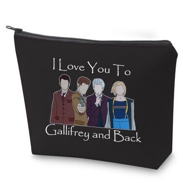 ZJXHPO Movie Cosmetic Bag I Love You To Gallifrey And Back Makeup Bag With Zipper Tardis Time Travel Bag Movie Fans Gift (BL Gallifrey)