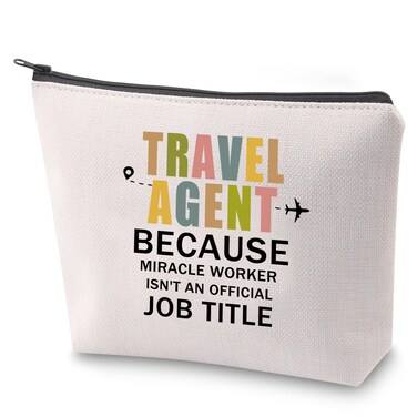 ZJXHPO Travel Agent Survival Kit - Appreciation Gift for New &amp; Retiring Agents - Makeup Bag With Zipper