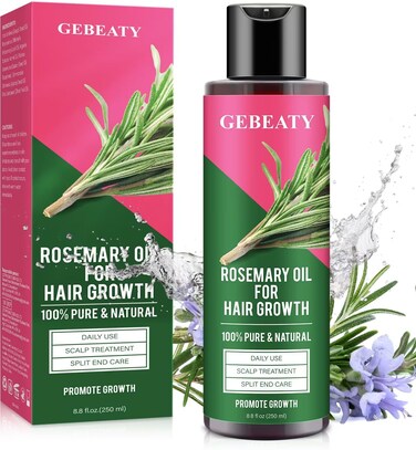 Rosemary Oil for Hair Growth Organic, 8.8 floz Essential Oil for Scalp, Eyebrow and Eyelash, Hair Growth Oil Serum for Women Men Hair Strenghtening Treatment With Jojoba Oil &amp; Castor Oil