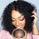 Water Wave Bob Wig Human Hair Glueless Pre Cut Stretched Length 12 Inch Wear and Go Glueless Bob Wigs For Black Women Wet and Wavy Short Bob Cut HD Lace Closure Wig 4x4 180% Density Middle Part Black