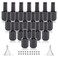 Empty Gel Nail Polish Bottles, 15ML Empty Nail Polish Bottles with Brush, Opaque Round Refillable Fingernail Polish Bottles UV Safe with Mixing Balls &amp; Funnels, Pack of 20 (Bright black)