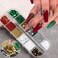 Christmas Nail Art Charms Red Green Glitter Nail Powder Dust Sequins Winter Jewelry Rhinestones Set 12 Grids for Women Girls Nail Decor Face Hair Body Decoration DIY Craft.