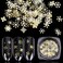 Gold Snowflake Nail Art Glitters Sequins 3D Christmas Nail Sequins Metal Winter Snowflake Nail Glitters Flakes Holographic Christmas Nail Art Accessories Xmas Nail Sticker Decals Makeup DIY Decoration
