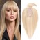 Rich Choices Hair Toppers For Women 100% Remy Human Hair Top Toupee Hairpiece Silk Base Clip In Hair Topper With Bangs Thinning Hair 12 Inch(with bangs) #18P613 Ash Blonde&amp;Bleach Blonde 38g