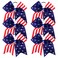 Oaoleer 7In USA Cheer Hair Bows Girls Grosgrain Ribbon Boutique Large Cheerleader Bow with Elastic Tie Band For Teens Kids Toddlers 6 Pcs (USA Cheer Bow F)