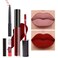 evpct 2Pcs Dark Red Maroon Matte Lipstick and Lip Liner Makeup Set for Women DNM Dark Blood Red Liquid Matte Brown Lipstick Lip Liner Stain Long Lasting Waterproof Permanent Lipstick 24 hours 15#