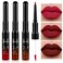 evpct 3Pcs Dark Ruby Light Brown Rose red Lip Stain Paint Matte Lip Liner and Lipstick Set Long Lasting labiales matte mate larga duracion listip 24 hours a prueba de agua mate 24 horas originales