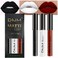 evpct DNM 3Pcs Dark Black White Red Matte Liquid Lipstick Lip Stain Sets for Women Matte+Lipstick Long Lasting Permanent Lipstick 24 hr Hours Magic Lipstick 24 Hours original Waterproof 17#