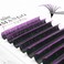 New Trend Ombre Colored Easy Fan Lash Extensions, 15-20mm Mixed Colored Lashes, Black Ombre Purple, 0.07mm C Curl, Self Fanning Volume, 2D-20D, Cruelty Free, Vegan, Pair, False Eyelashes