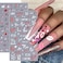 Valentine's Day Nail Art Stickers Cute Heart Nail Decals 5D Embossed Nail Stickers Self-Adhesive Nail Supplies Panda Gnome Heart Love Nail Design Cute Valentines Nail Accessories for Women Girls 4Pcs