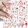 Cute Cartoon Valentines Nail Stickers for Women 3D Romantic Love Heart Nail Art Stickers for Nail Designs Red Heart Stickers for Nails Lines Hearts Valentine's Day Nail Decals for Nail Art Supplies