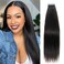 18 Inch Tape in Hair Extensions Real Human Hair Light Yaki Straight Tape ins for Black Girls Women add Hair Length &amp;Volume Invisible Seamless Skin Weft Thick Soft #Natural Black 40g 20pcs/Pack