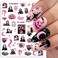 6 Sheets Halloween Nail Art Stickers 3D Self Adhesive Nail Decals Witch Black Cat Skull Spider Pumpkin Ghost Nail Design Stickers for Women Girls Halloween Nail Decoration DIY Manicure