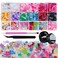 960 Pieces 3D Bear Candy Nail Charms Set Pink Black Flower Butterfly Lollipop Rabbit Charms for Nail Art, Craft and Decoration with Tweezer, Brush and Glue(Candy Bear 18 Grids with Glue)