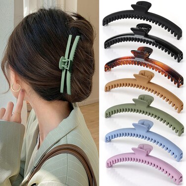 Hold Everything Hair Claw Clips Perfect for Thick and Thin Hair Straight, Wavy and Curly Strong Clip,Non-Slip 7 Colors Double Row Teeth Hair Claw Clips With 52 teeth.