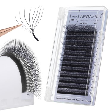 8D Premade Fan W Shape Eyelash Extensions 0.07 C Curl 9-13mm Mix Volume Self Fanning False Lashes Makeup Supplies Professional Use Lash Extension(0.07 C, 9-13mm Mix)