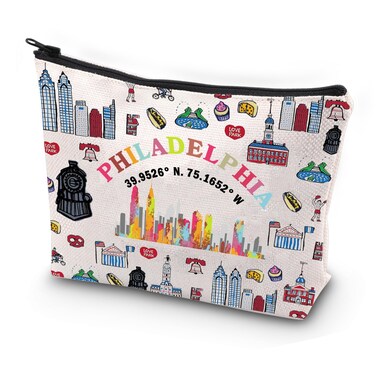 JYTAPP Philadelphia Trip Makeup Bag Philadelphia Travel Zipper Pouch Philadelphia Vacation Gift Philadelphia Welcome Bag Souvenir Gift
