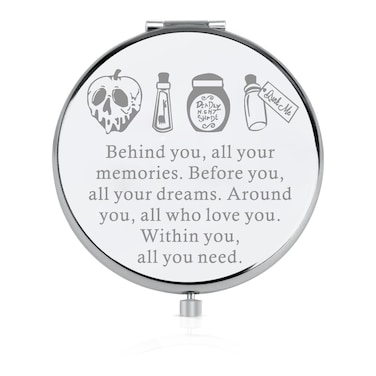 FEELMEM Evil Queen Witchy Compact Makeup Mirror Witch Poison Gift Villain Fan Mirror Halloween Witch Gift Villains Lover Gift