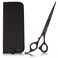 7 Inch Left Handed Shears for Hair Cutting - Japanese 440A Inch Barber Scissors - Micro Bevel Edge with Adjustable Tension Knob - Hair Shears Black (Black Left 7")