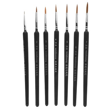 VILLCASE Fine Detail Paint Brush Set, 7pcs Miniature Painting Brushes, Tiny Paint Brushes for Watercolor, Oil, Acrylic, Face, Nail, Scale Model Painting Line Drawing