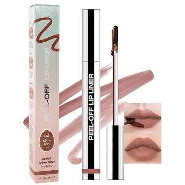 Lips Stain Peel off Peel off Lip Liner and Stains Tint Peel off Long Lasting for Women Waterproof Transfer-proof longwear Peel Off Lip Stain for All Skin Types (0.12 fl oz, 02# Brown)