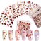 30 Sheets Butterfly Nail Art Stickers Red Gold Different Lines Rose Shape, 3D Self-Adhesive Flowers French Tips Nail Decals for Women Girls Kids (Pack of 1)