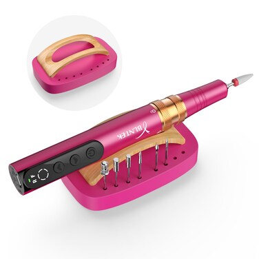 Nail Drill Bits Holder, Wooden Holder Stand for Nail Drill &amp; Bits, 8 Holes Nail Polishing Grinding Drill Bits Holder, Manicure Tool for Nail Salon Home Lover Gifts